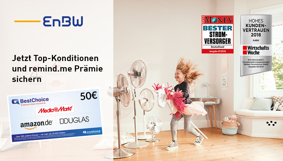 Neuen Stromvertrag Bei Enbw Abschliessen Und Mit 50 Euro Pramie Belohnt Werden