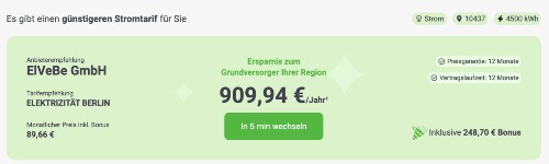 Stromanbietervergleich