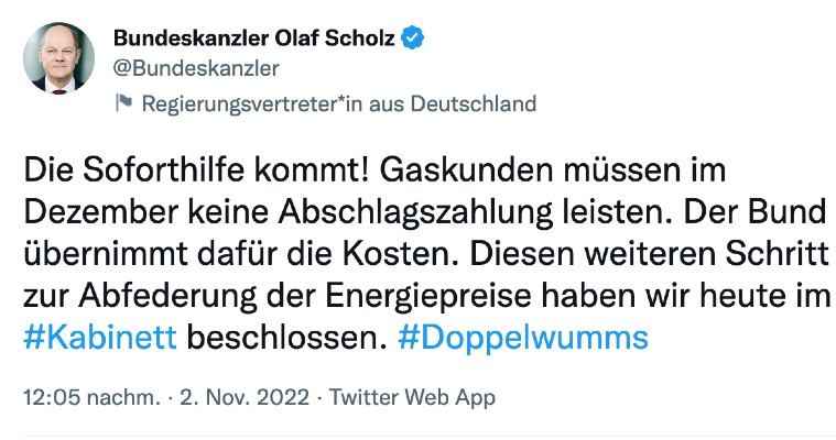 Twitter-Post des Bundeskanzlers